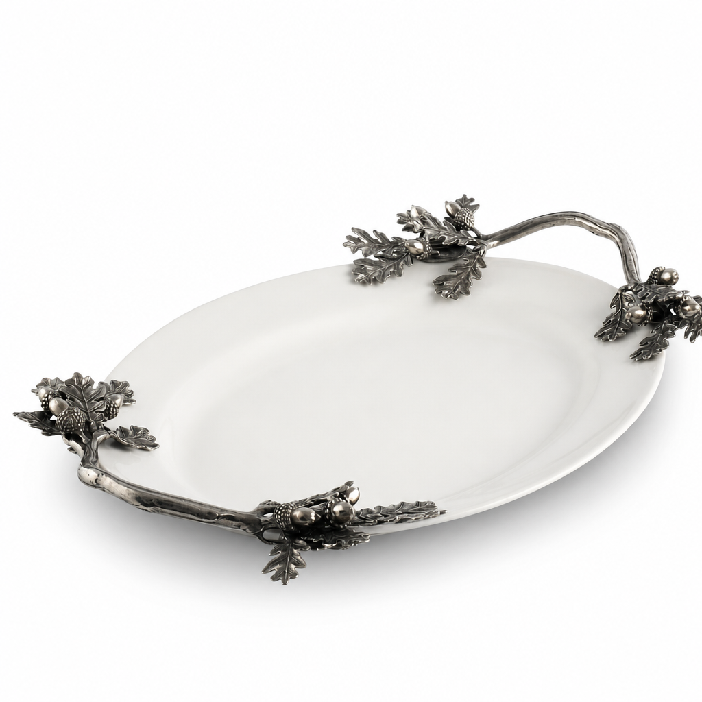 Acorn Oak &amp; Leaf  Stoneware Tray - Small 1