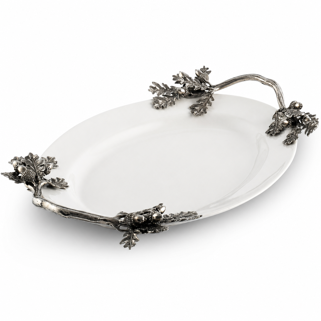 Acorn Oak & Leaf  Stoneware Tray - Small 1