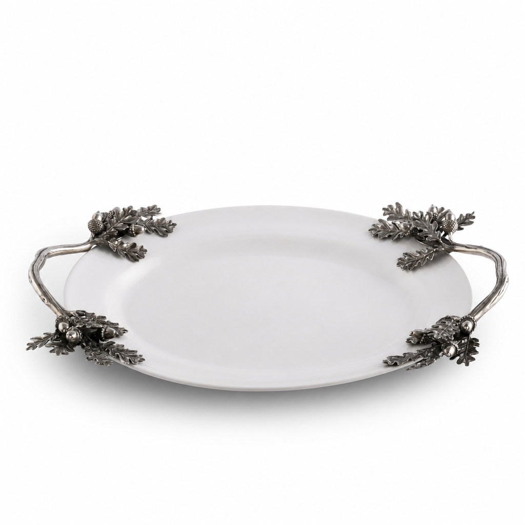 Acorn Oak & Leaf  Stoneware Tray - Small 10