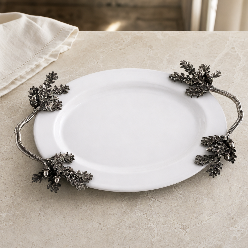 Acorn Oak &amp; Leaf  Stoneware Tray - Small 5