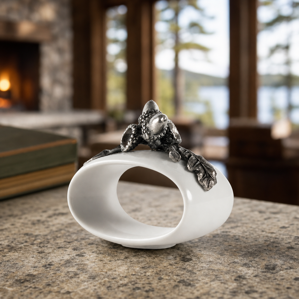 Acorn Stoneware Napkin Ring 1
