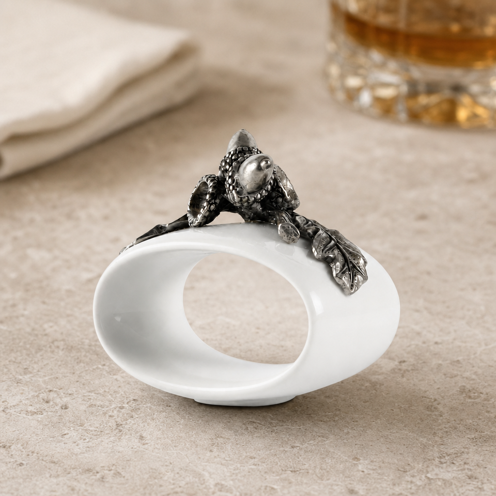 Acorn Stoneware Napkin Ring 2