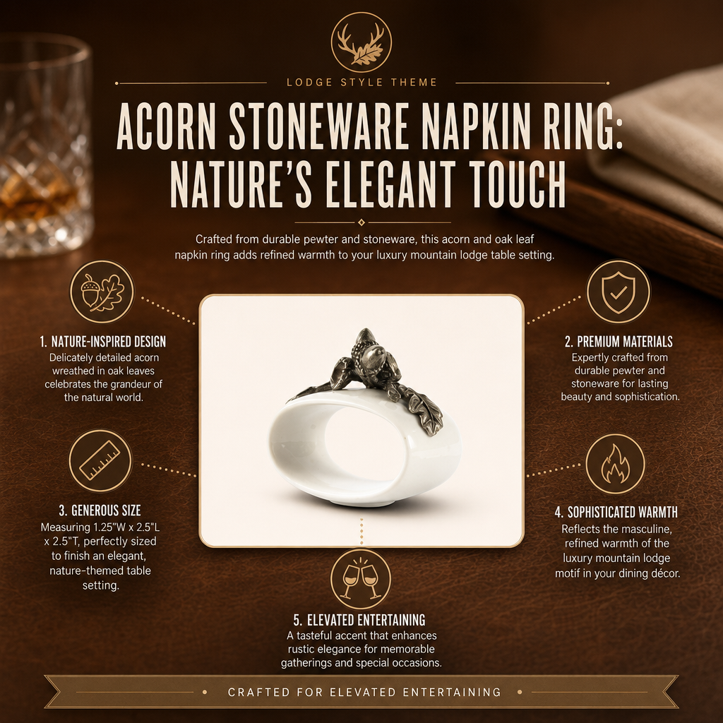 Acorn Stoneware Napkin Ring 4