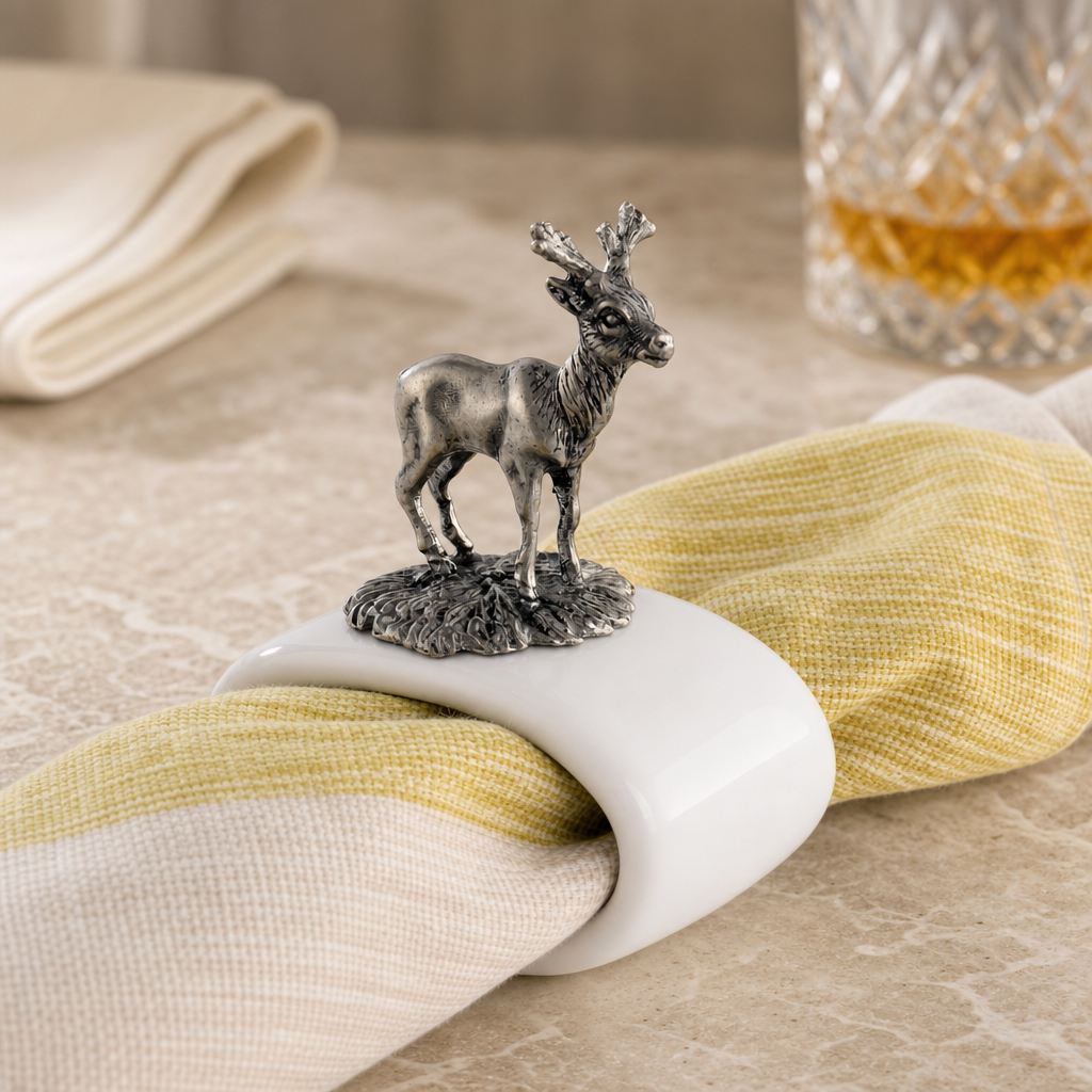 Deer Stoneware Napkin Ring 3
