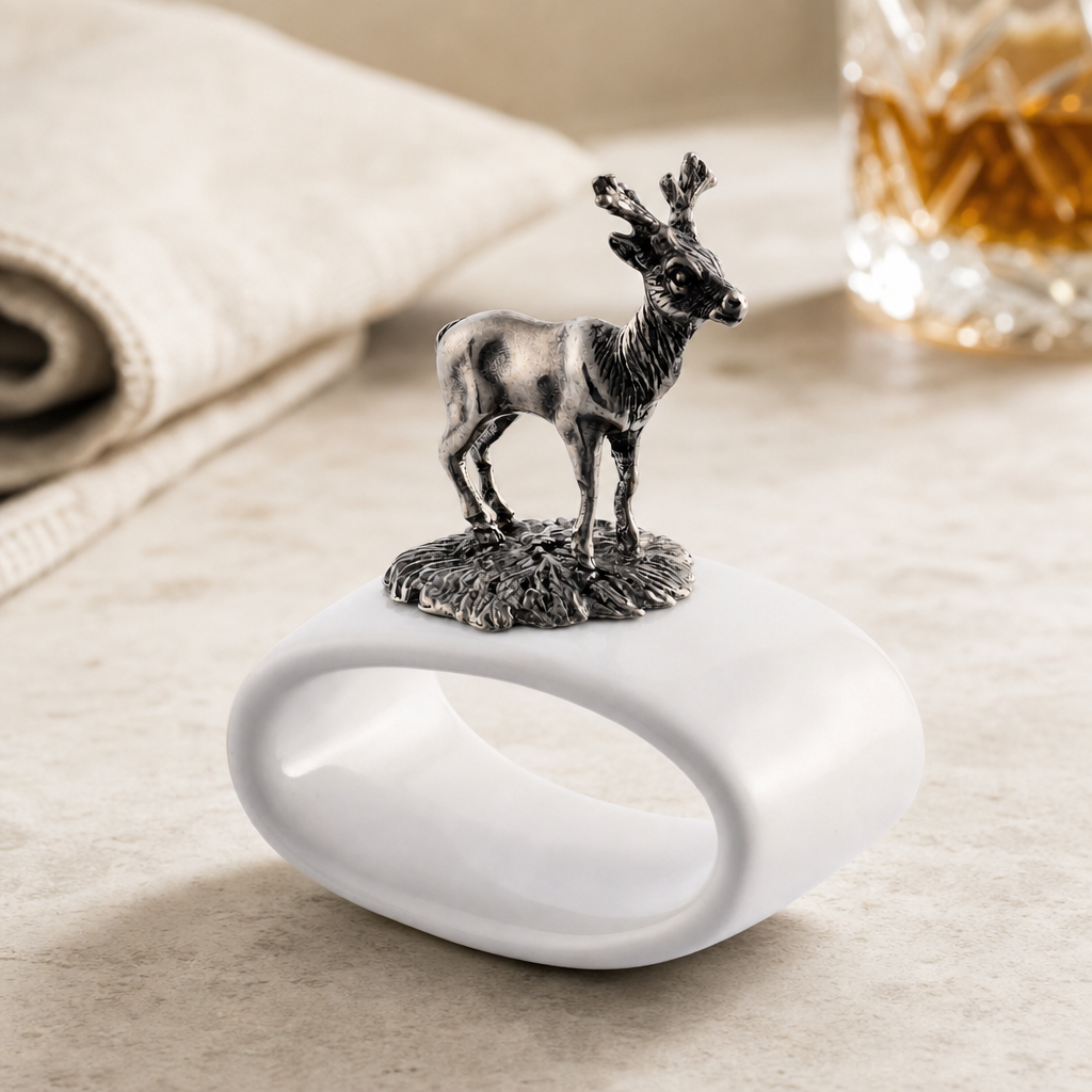 Deer Stoneware Napkin Ring 4