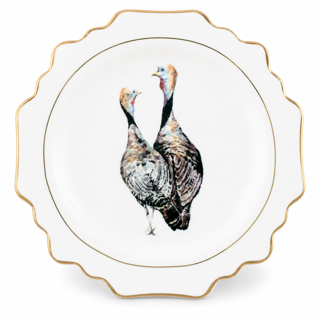 Norwood Narragansett Turkey Bone China Scallop Dinner Plate 1