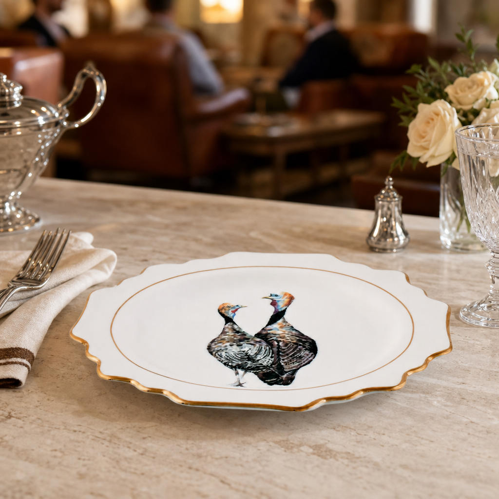 Norwood Narragansett Turkey Bone China Scallop Dinner Plate 6