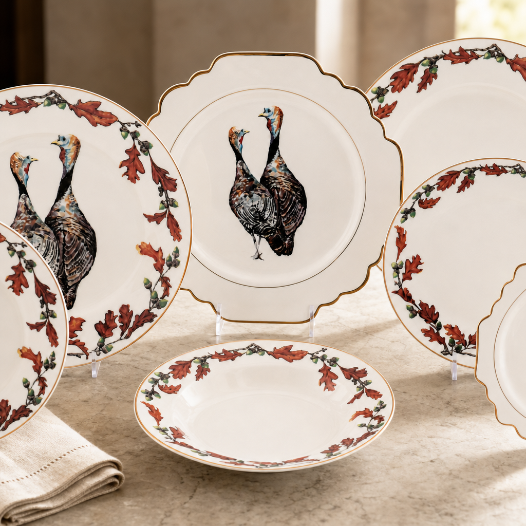 Norwood Narragansett Turkey Bone China Scallop Dinner Plate 4