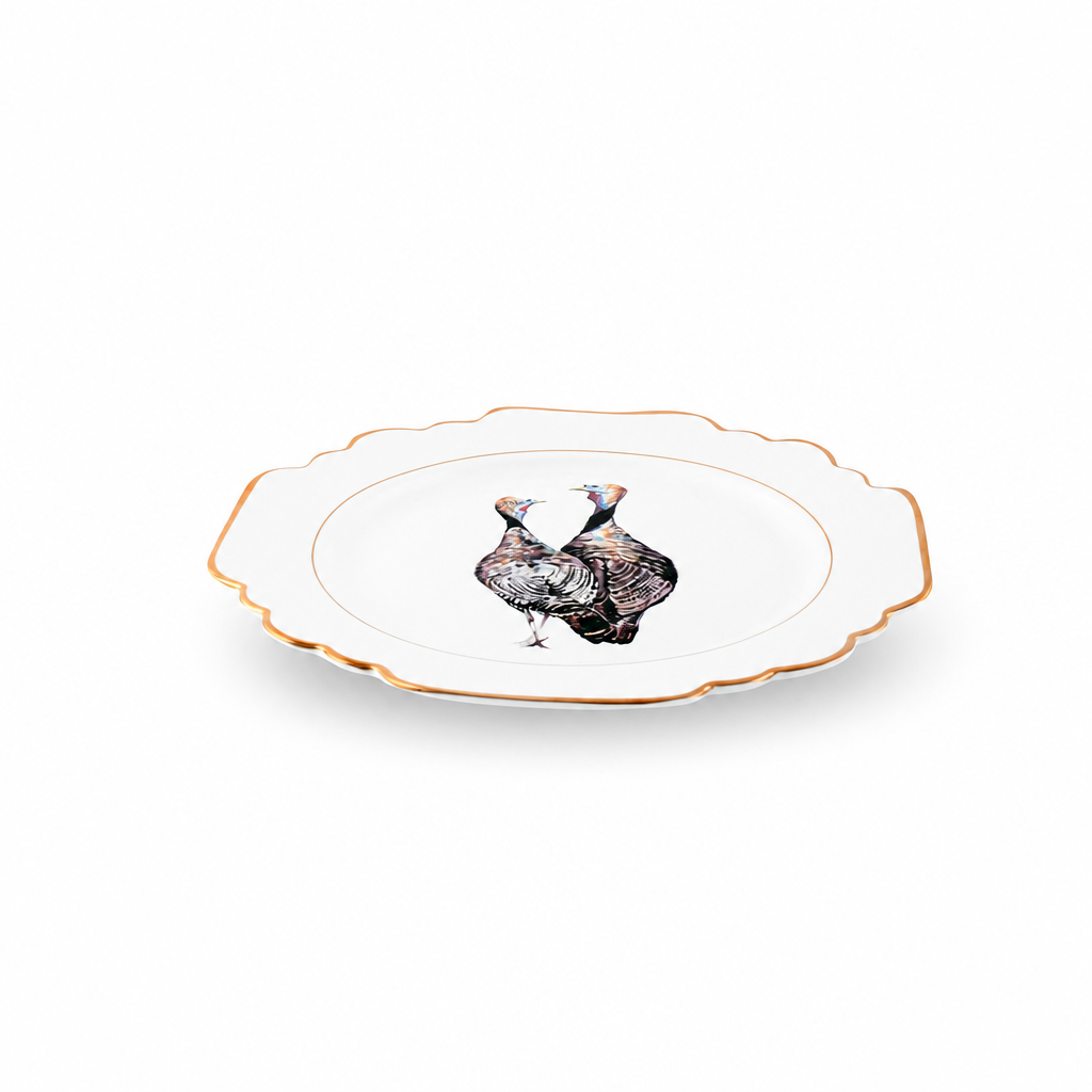 Norwood Narragansett Turkey Pattern Bone China Scallop Bread Plate 8