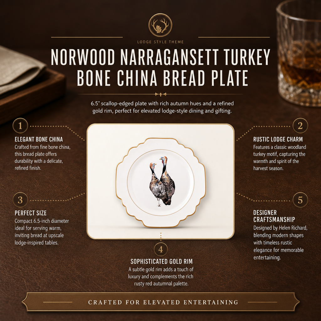 Norwood Narragansett Turkey Pattern Bone China Scallop Bread Plate 9