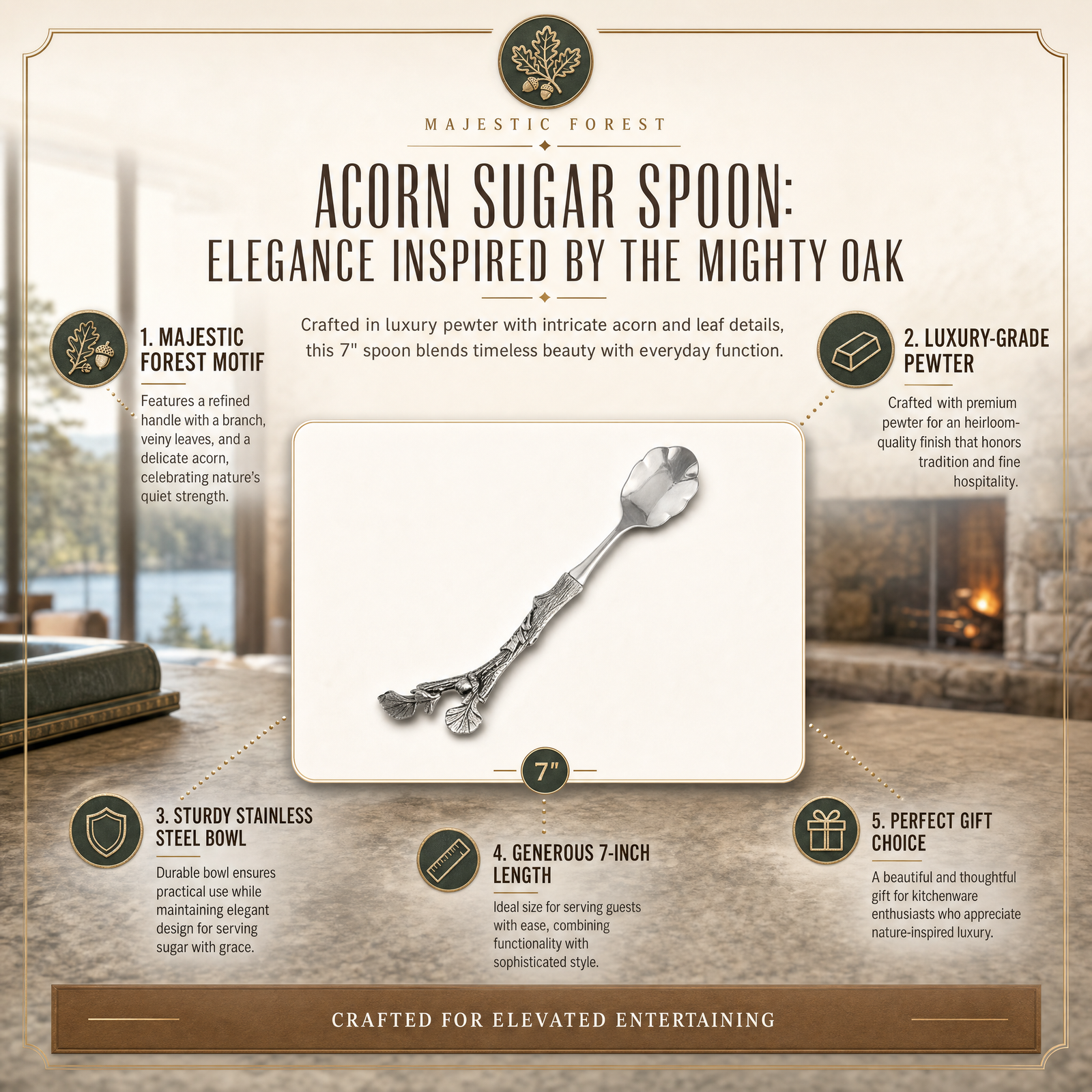 Acorn Sugar Spoon 4