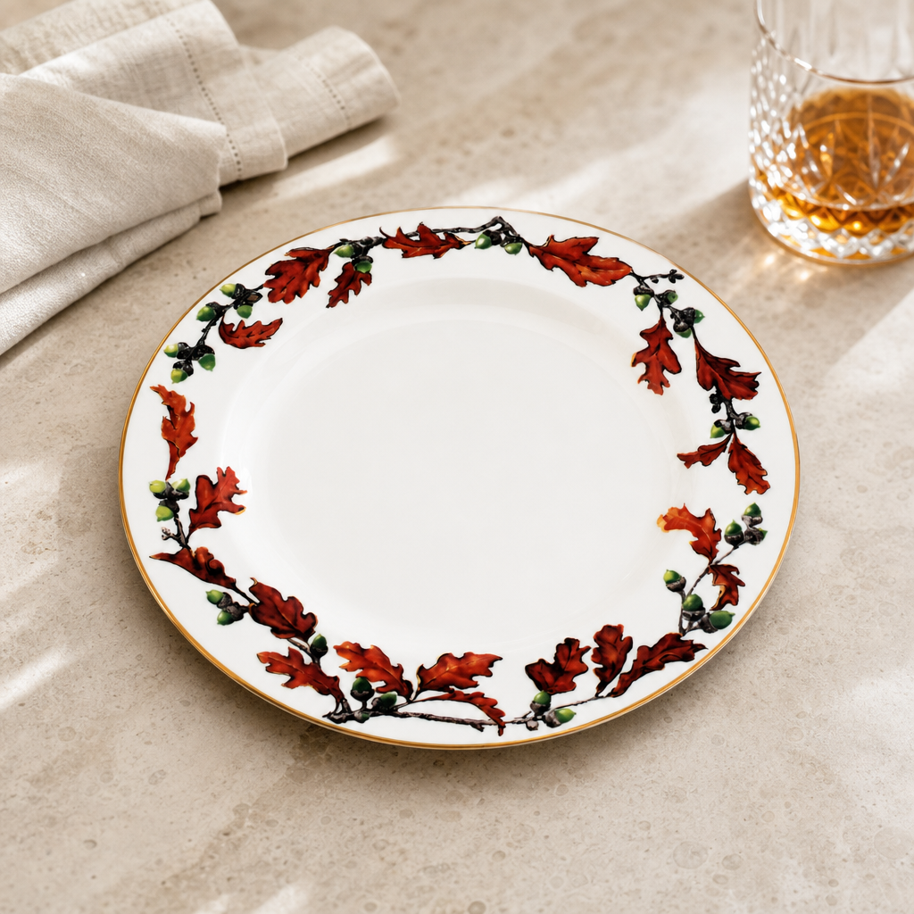 Norwood Acorn Bone China Round Dinner Plate 1