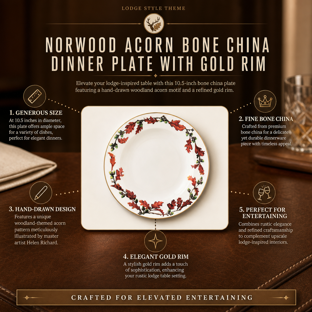 Norwood Acorn Bone China Round Dinner Plate 9