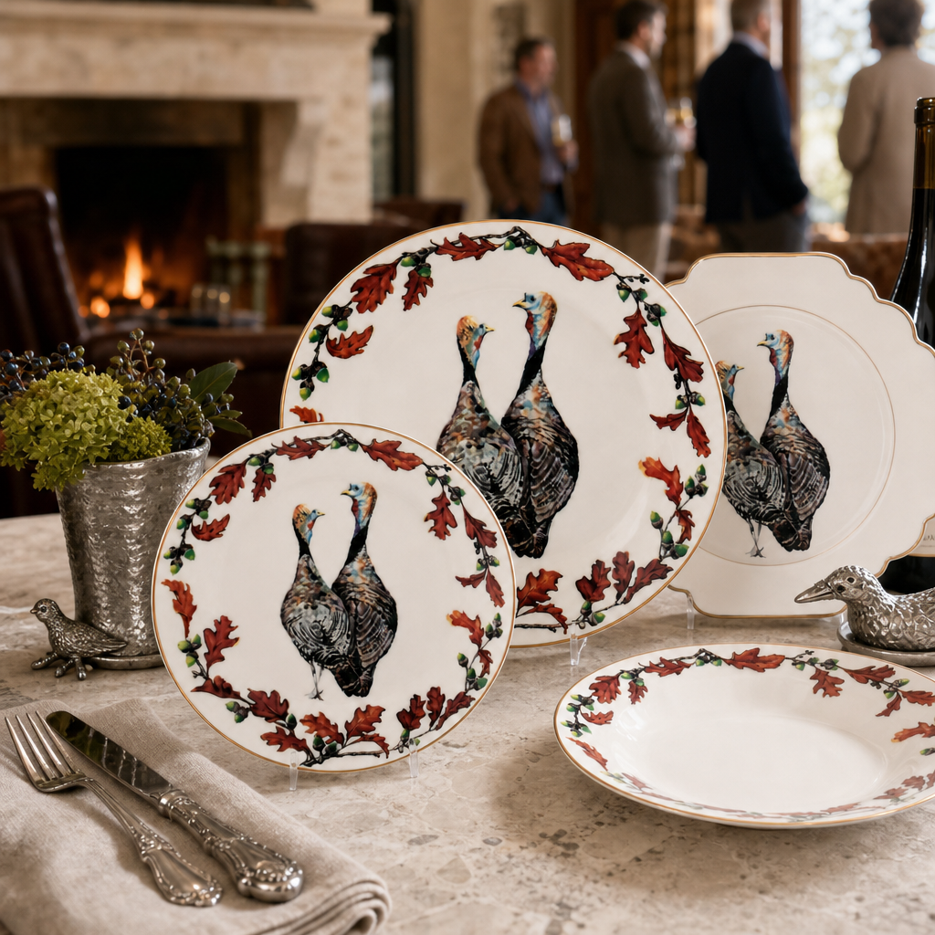 Norwood Narragansett Turkey Bone China Round  Dinner Plate 7