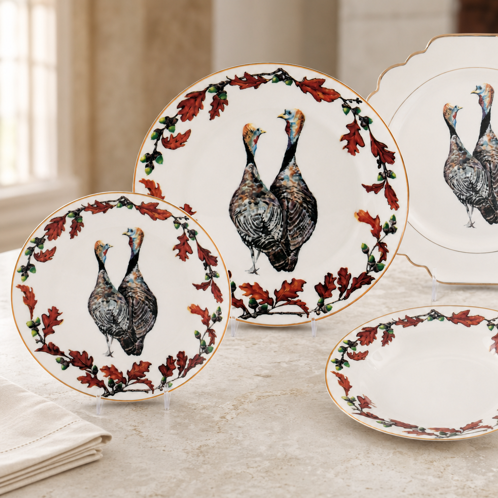 Norwood Narragansett Turkey Bone China Round  Dinner Plate 4
