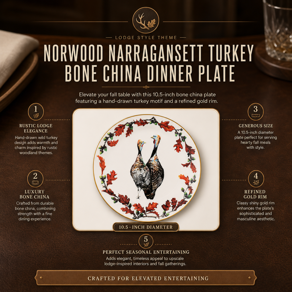 Norwood Narragansett Turkey Bone China Round  Dinner Plate 9