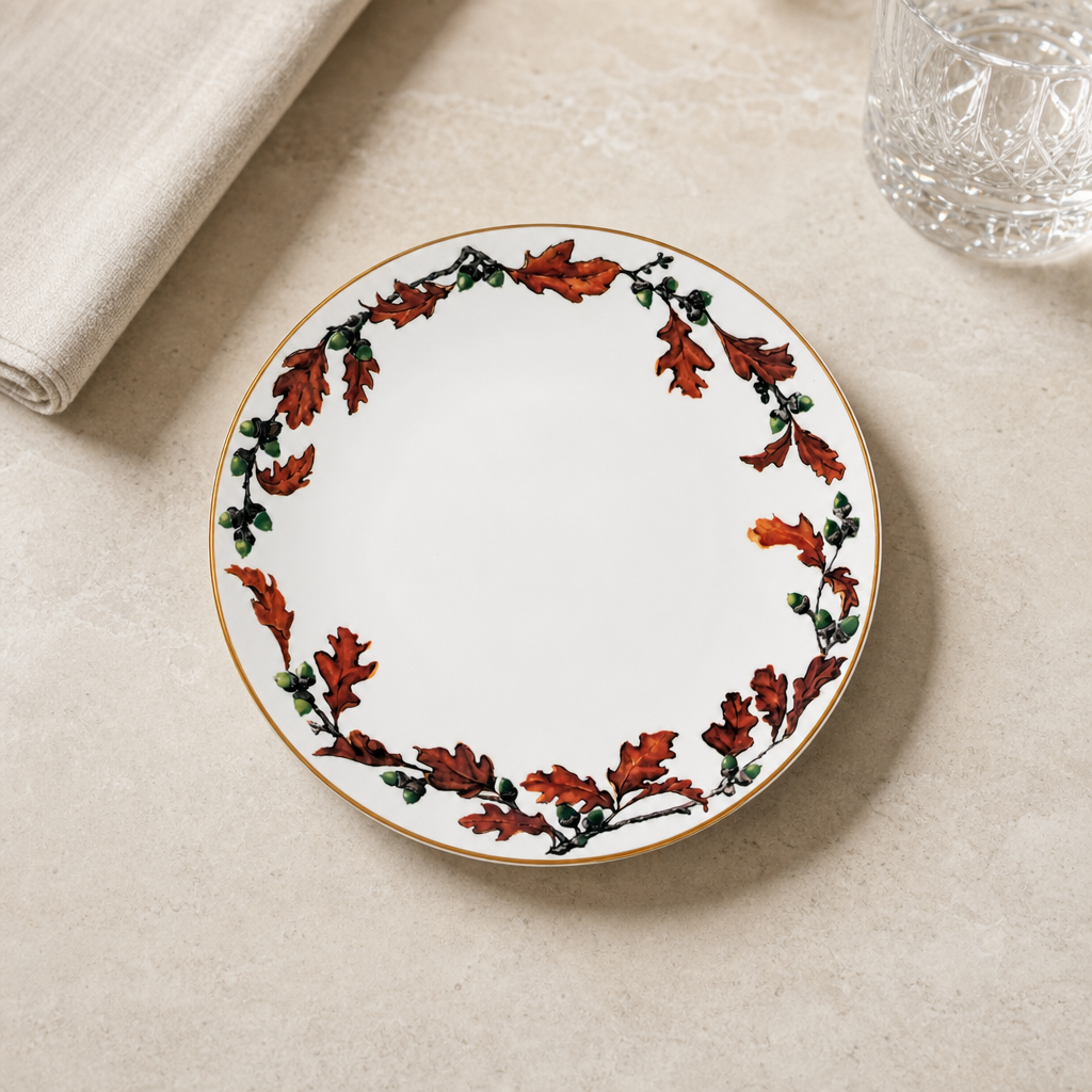 Norwood Acorn Bone China Round Salad Plate 1