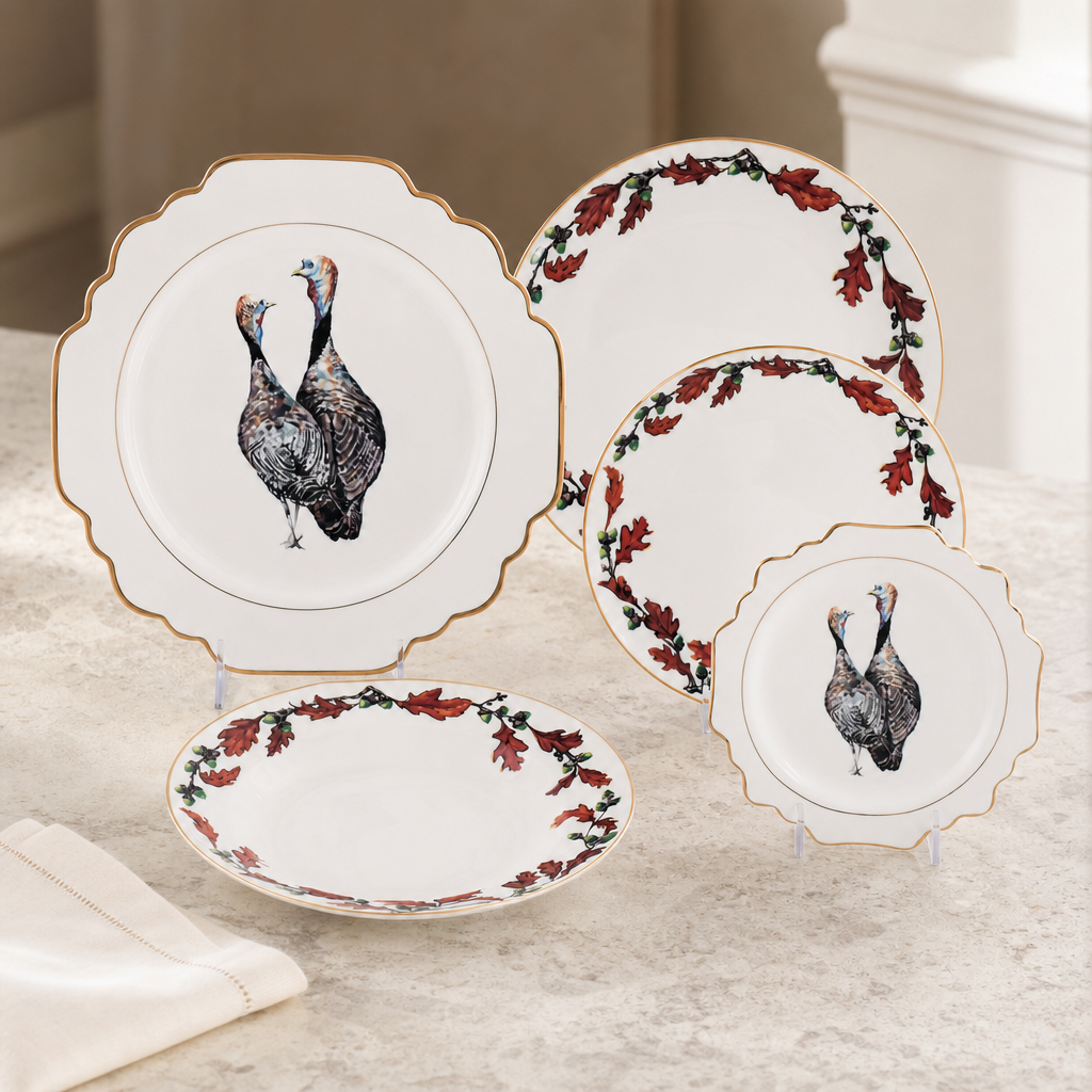 Norwood Acorn Bone China Round Salad Plate 4