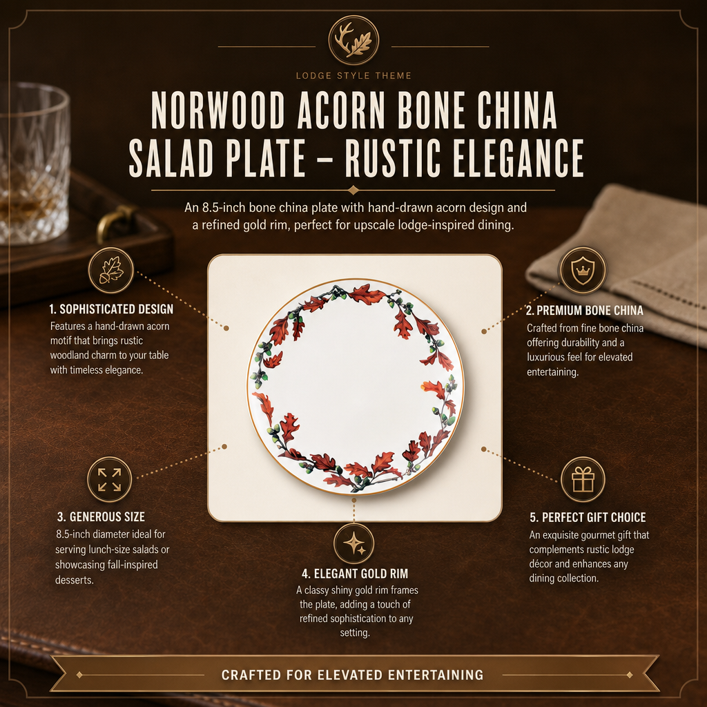 Norwood Acorn Bone China Round Salad Plate 7