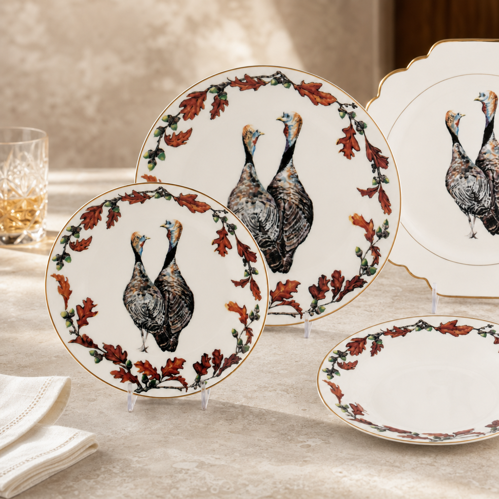 Norwood Narragansett Turkey Bone China Round  Salad Plate 4