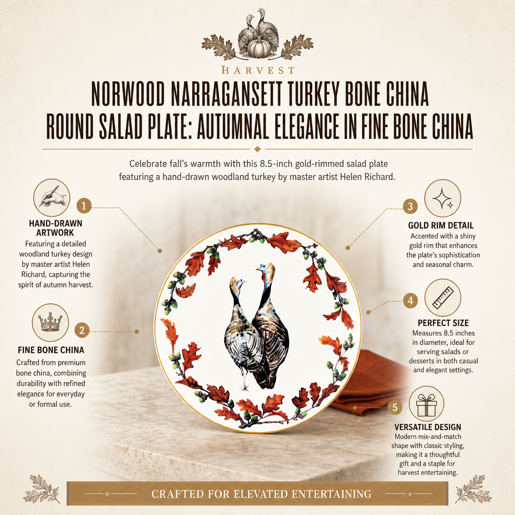 Norwood Narragansett Turkey Bone China Round  Salad Plate 1