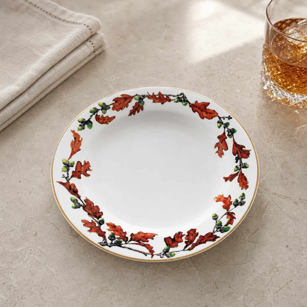 Norwood Acorn Pattern Bone China Soup Plate 2