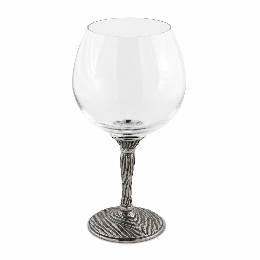 Pewter Faux Bois Wine Glasses 1
