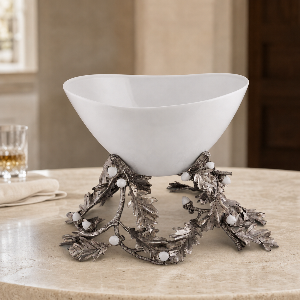 Oak Leaf Acorn Centerpiece Porcelain Bowl 2