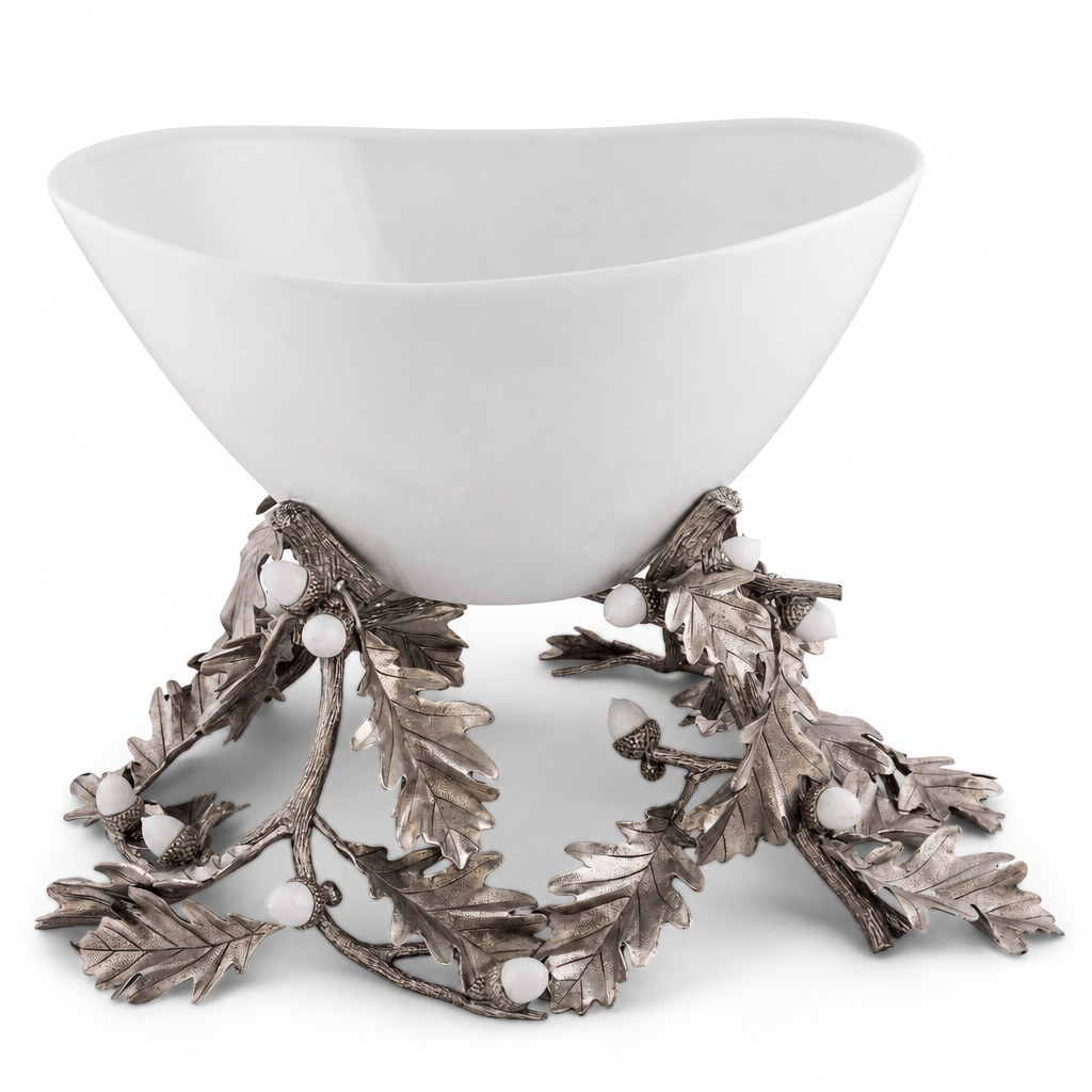 Oak Leaf Acorn Centerpiece Porcelain Bowl 1