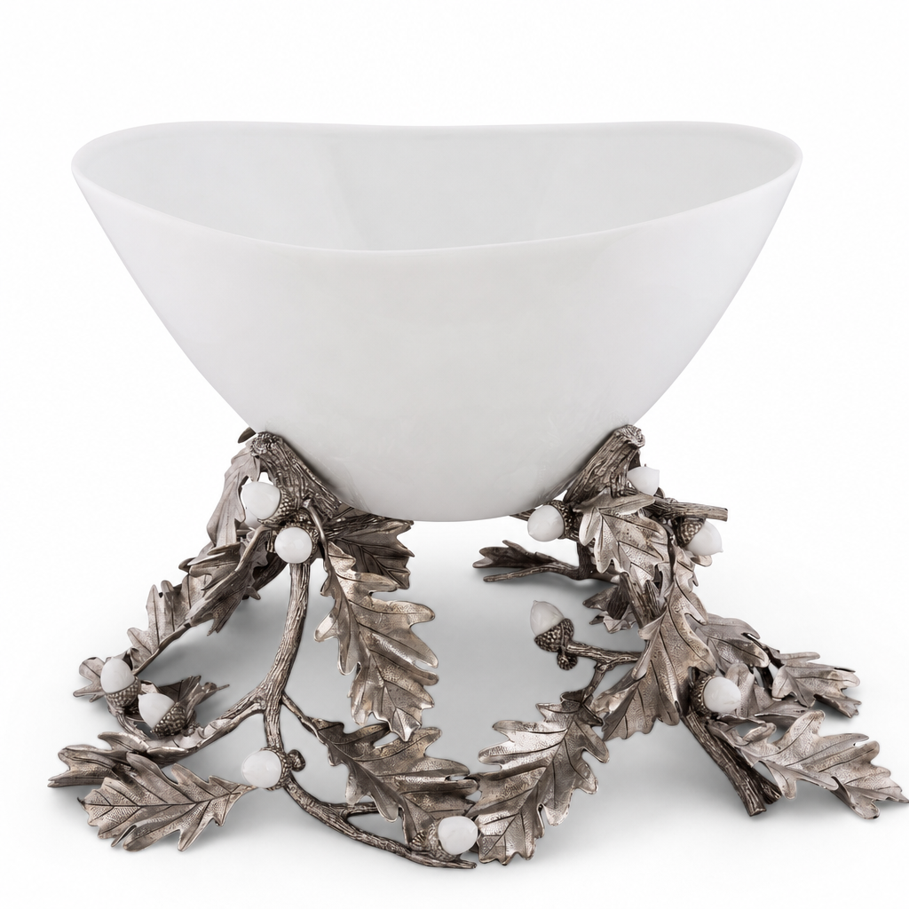 Oak Leaf Acorn Centerpiece Porcelain Bowl 1