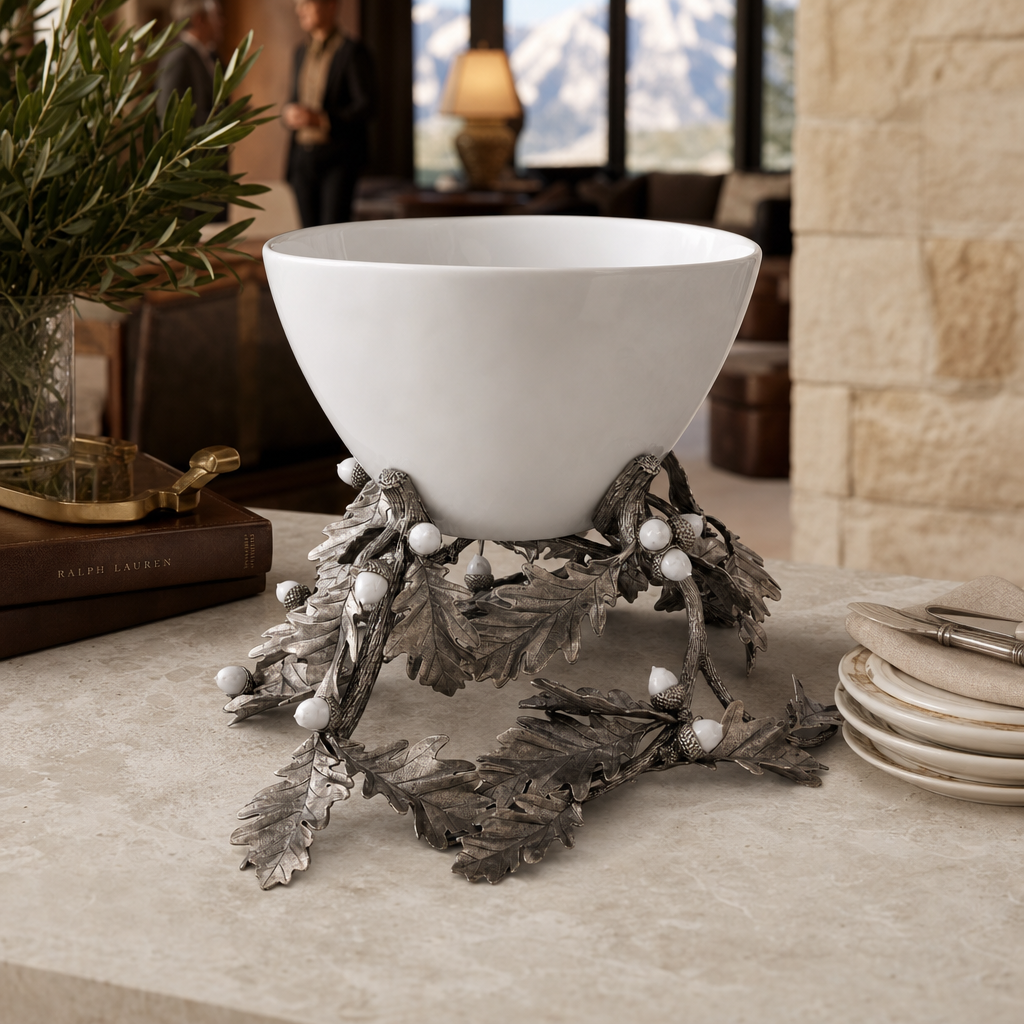 Oak Leaf Acorn Centerpiece Porcelain Bowl 9