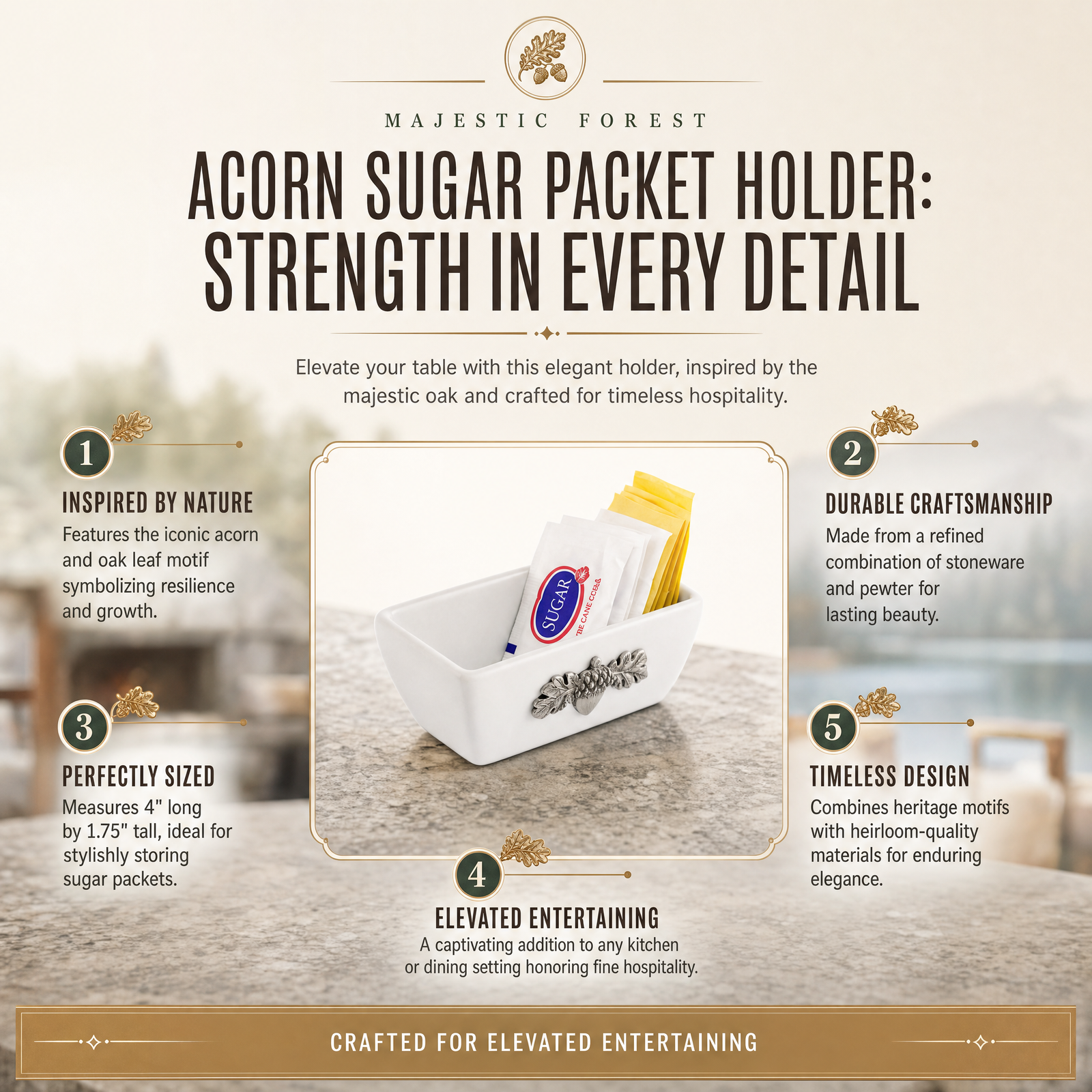 Acorn Sugar Packet Holder 9