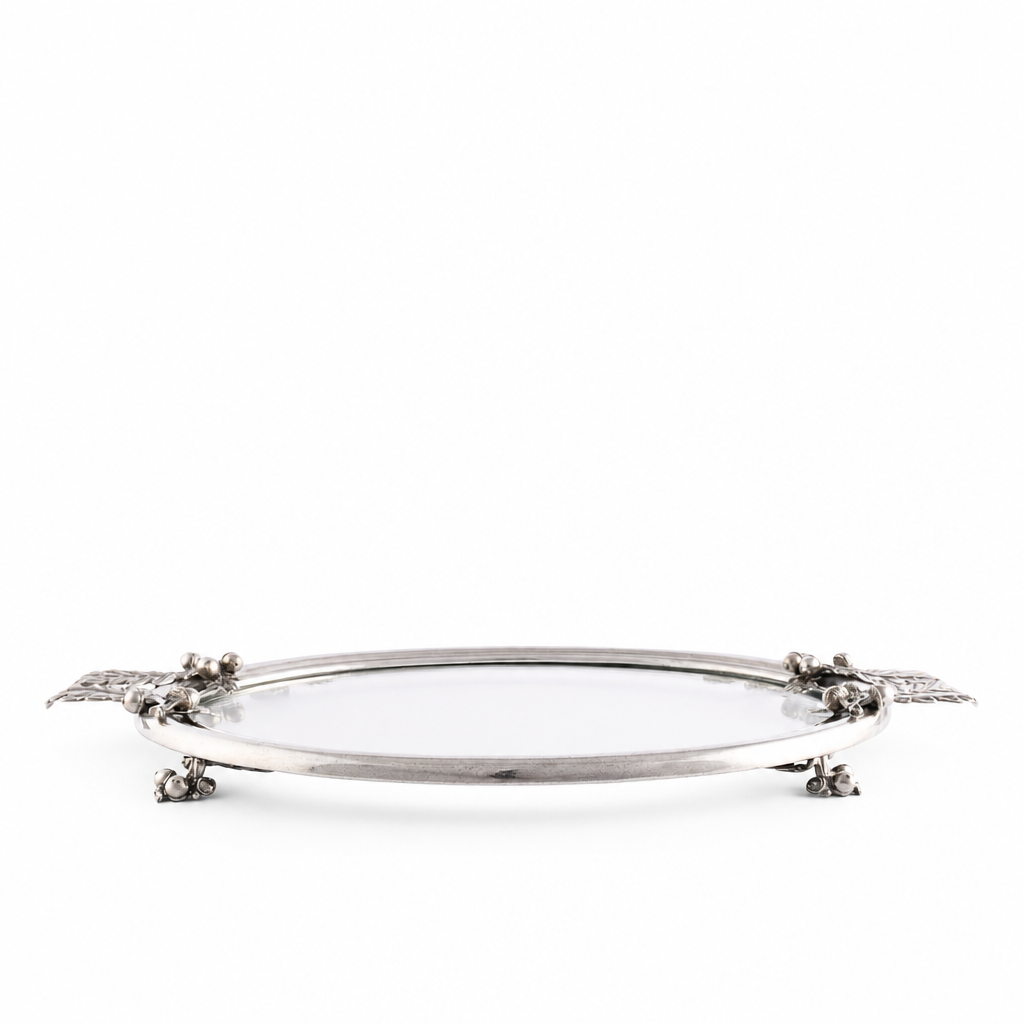Acorn & Oak Leaf Oval Glass Tray 10
