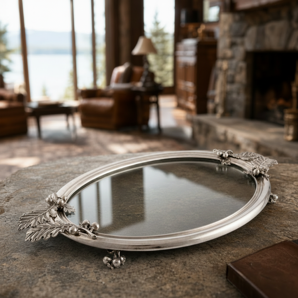 Acorn & Oak Leaf Oval Glass Tray 5