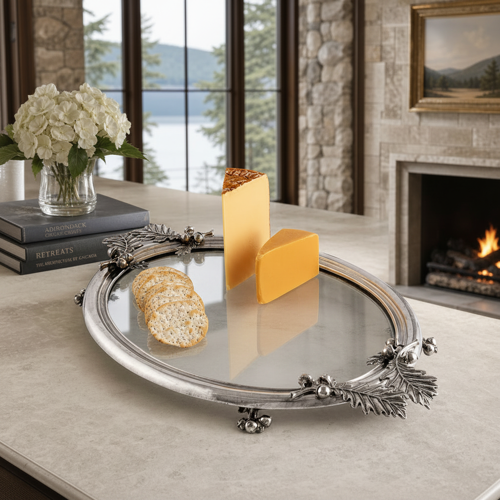 Acorn & Oak Leaf Oval Glass Tray 6