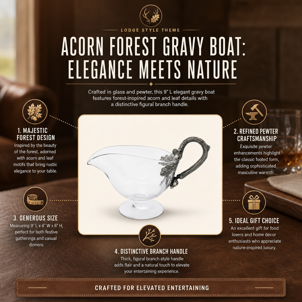 Acorn Forest Gravy Boat 10