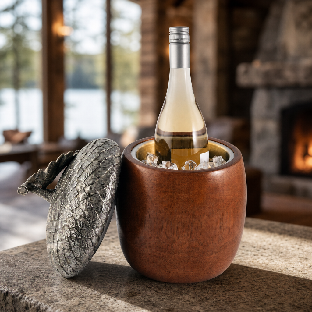 Wood Acorn Ice Bucket 3