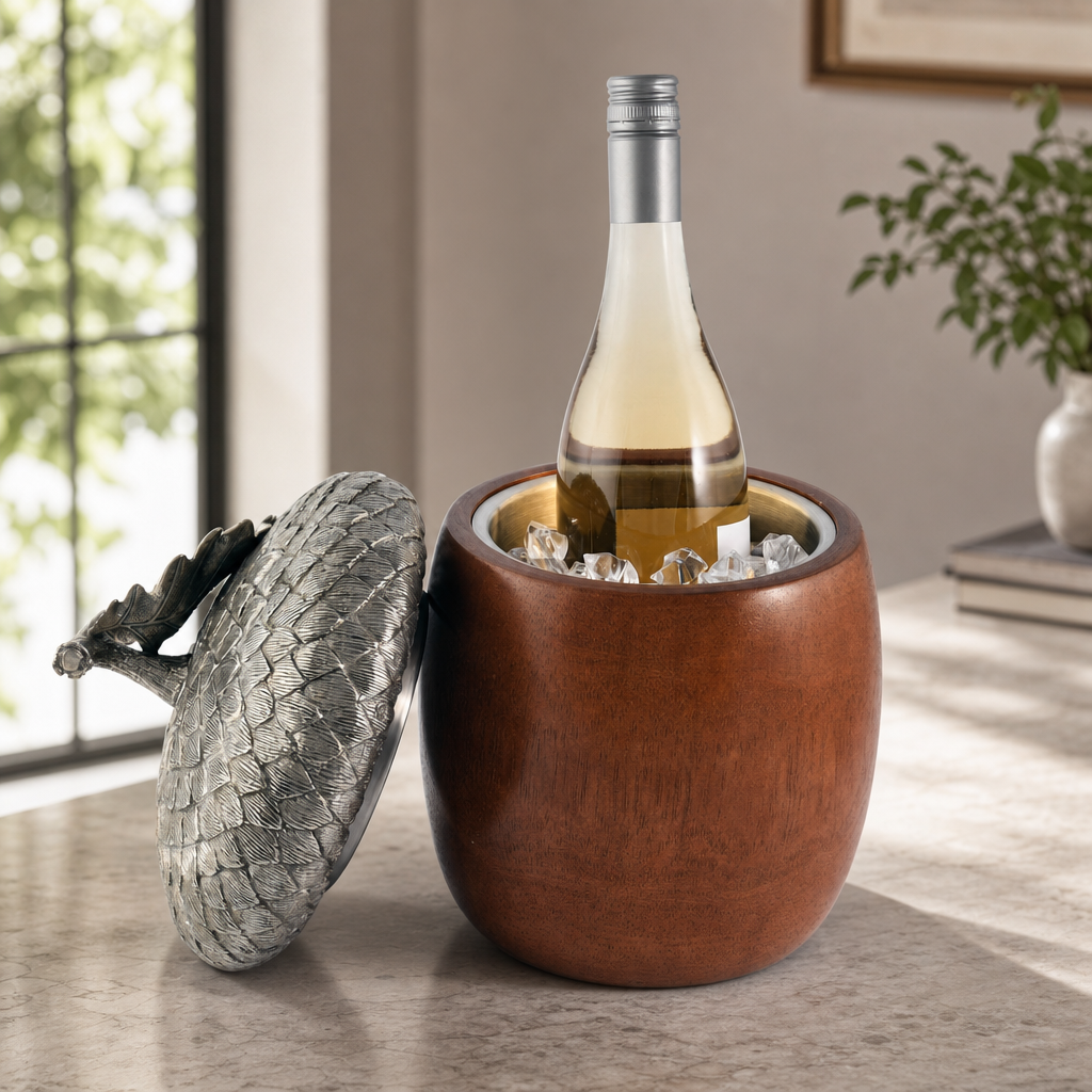 Wood Acorn Ice Bucket 10