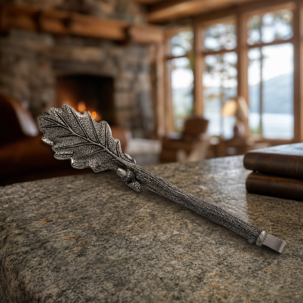 Pewter Oak Leaf Pattern Ice / Bread Tongs 3