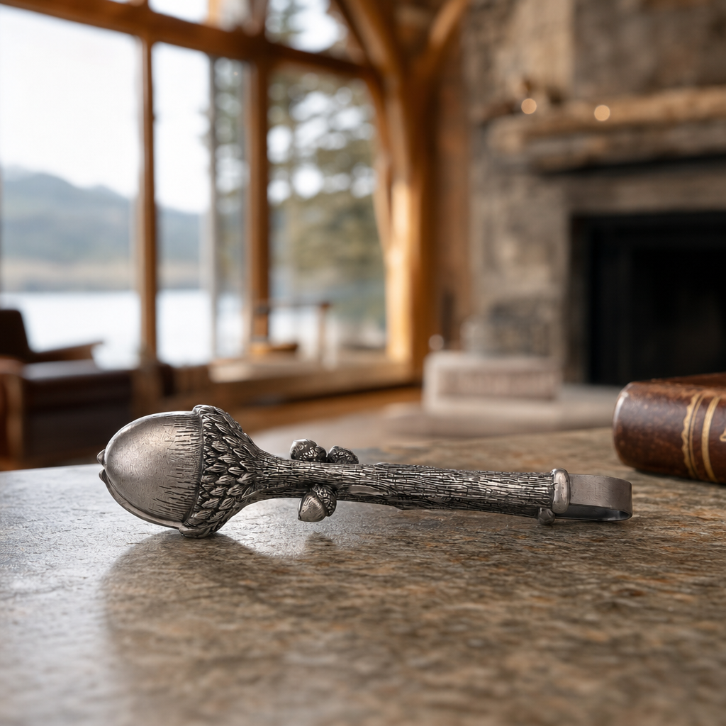 Pewter Acorn Pattern Nut / Sugar Tongs 3