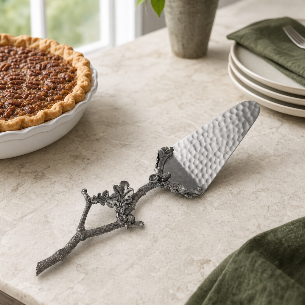 Acorn & Oak Leaf Handle Pie Server 7