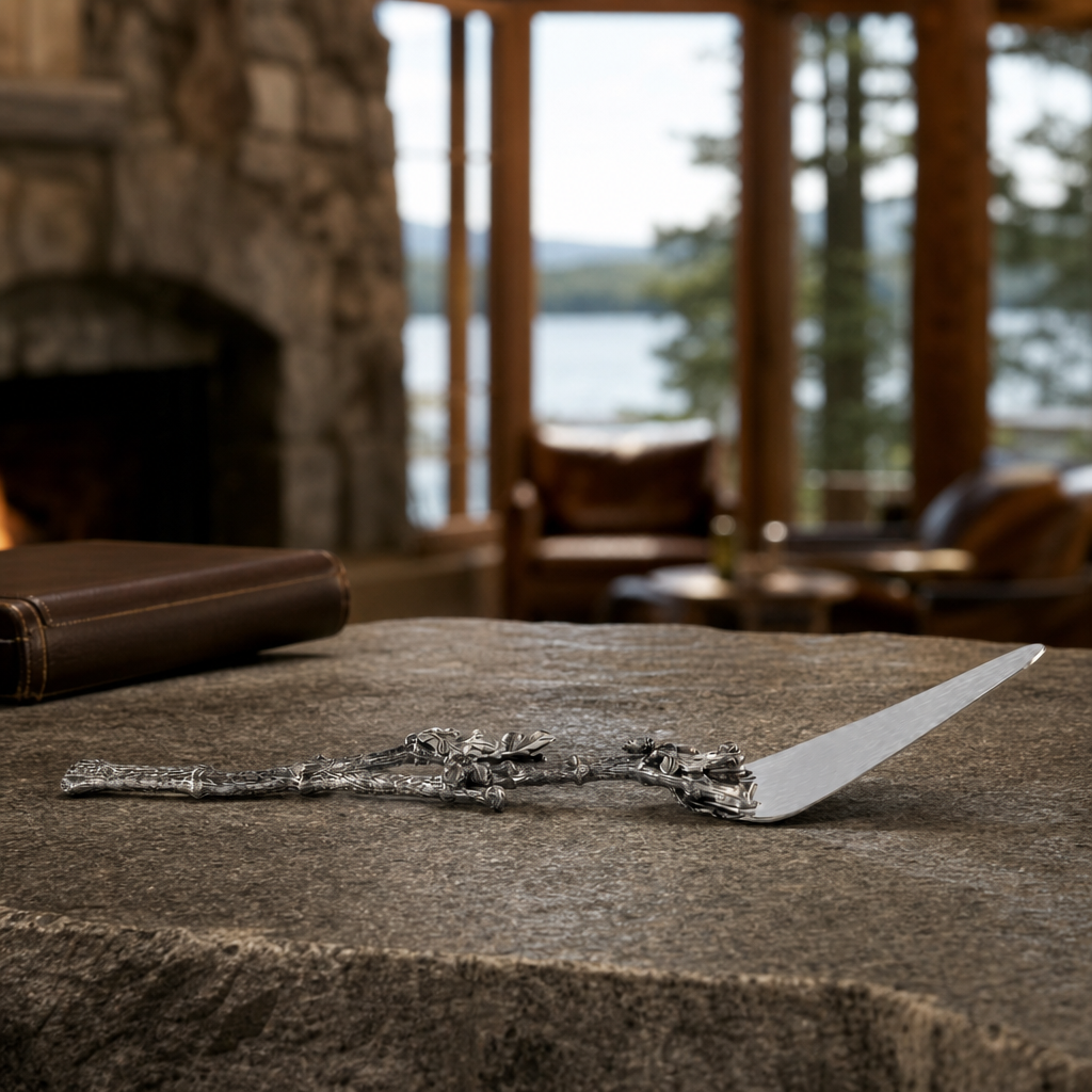 Acorn & Oak Leaf Handle Pie Server 4