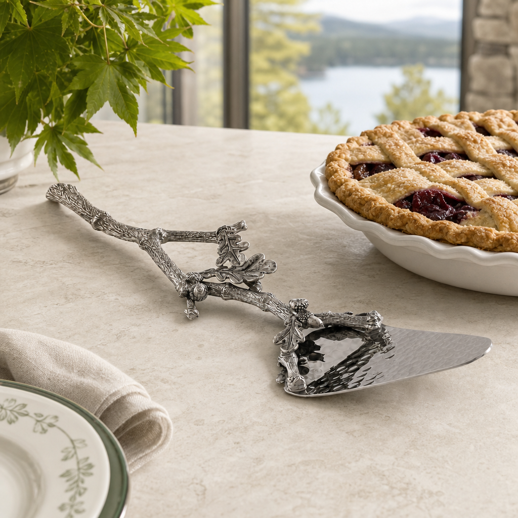 Acorn & Oak Leaf Handle Pie Server 9