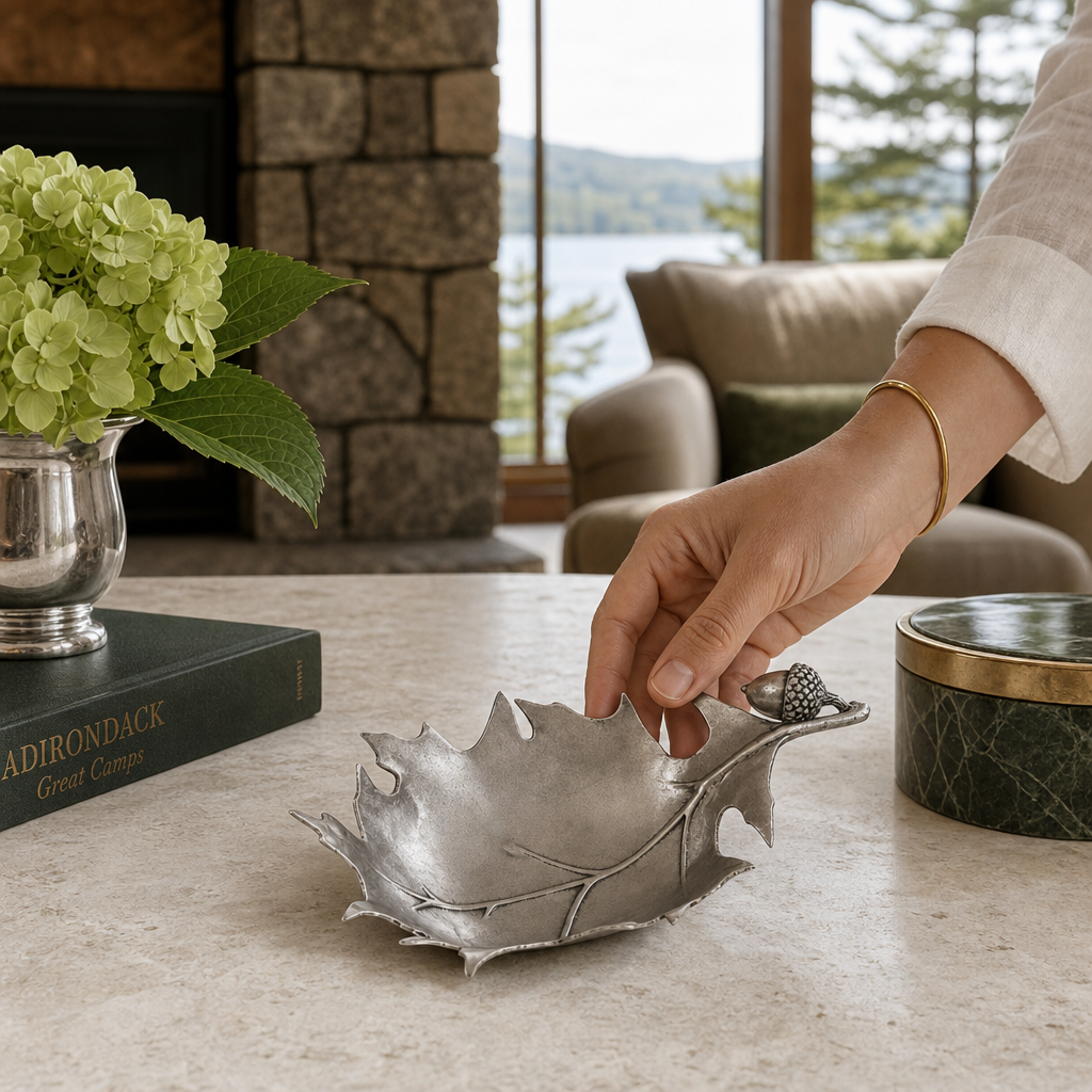 Pewter Forest Leaf Dish 4