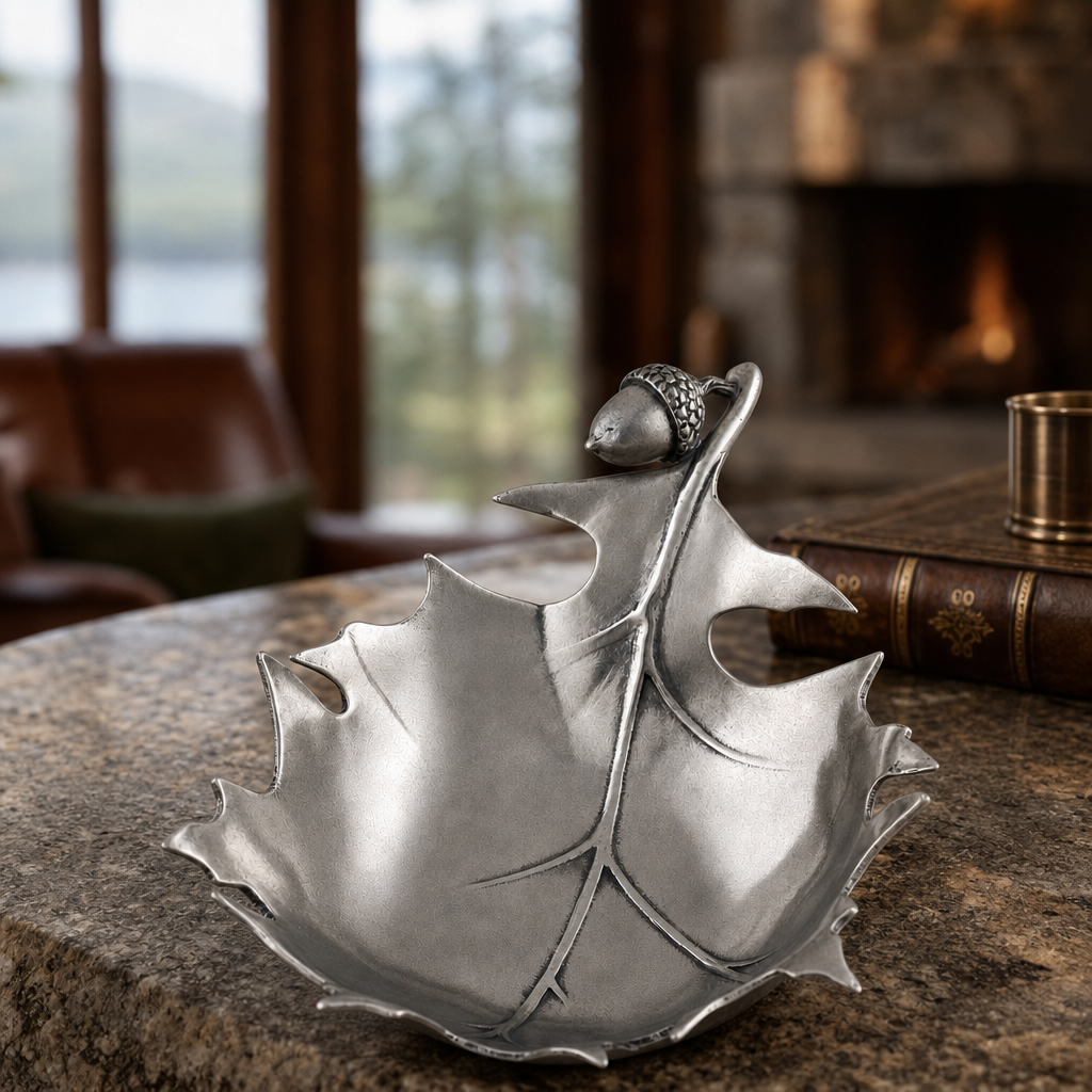 Pewter Forest Leaf Dish 3