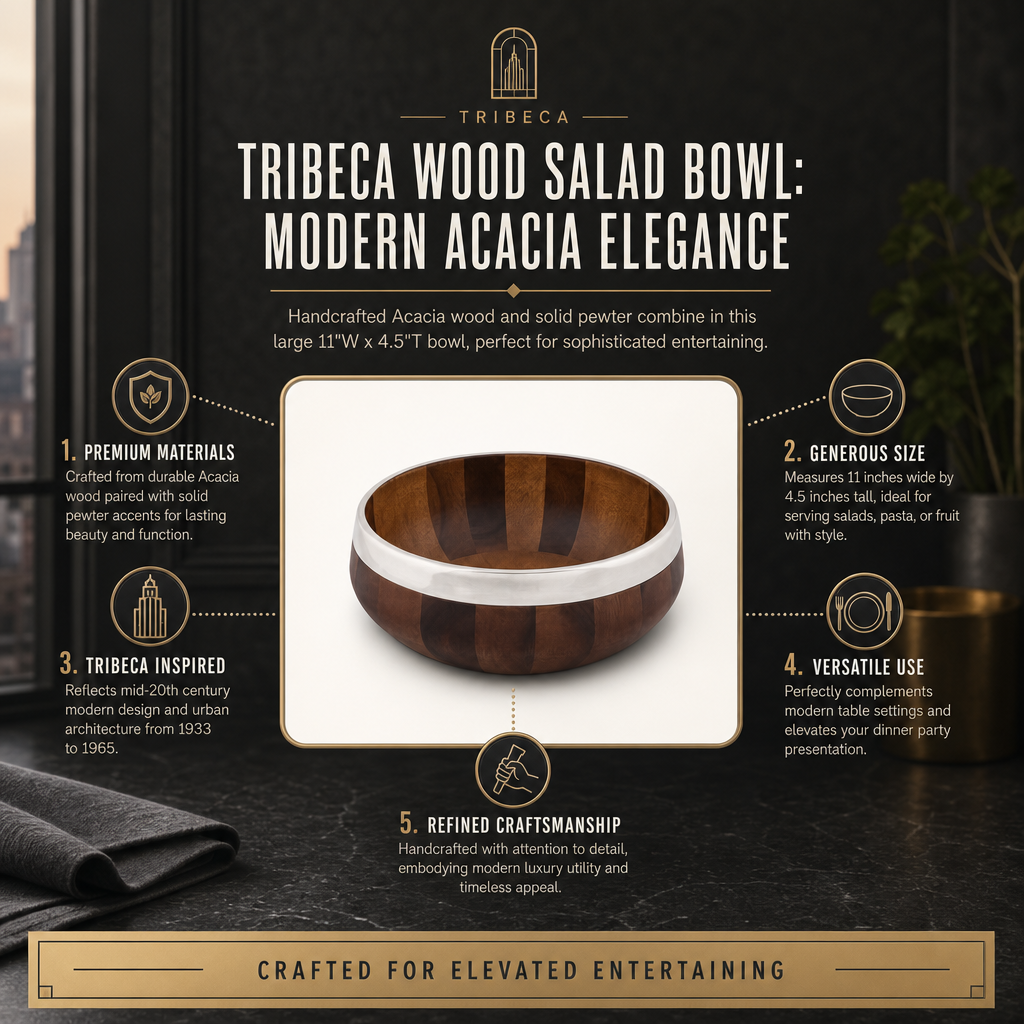 Tribeca Wood Salad Bowl 9