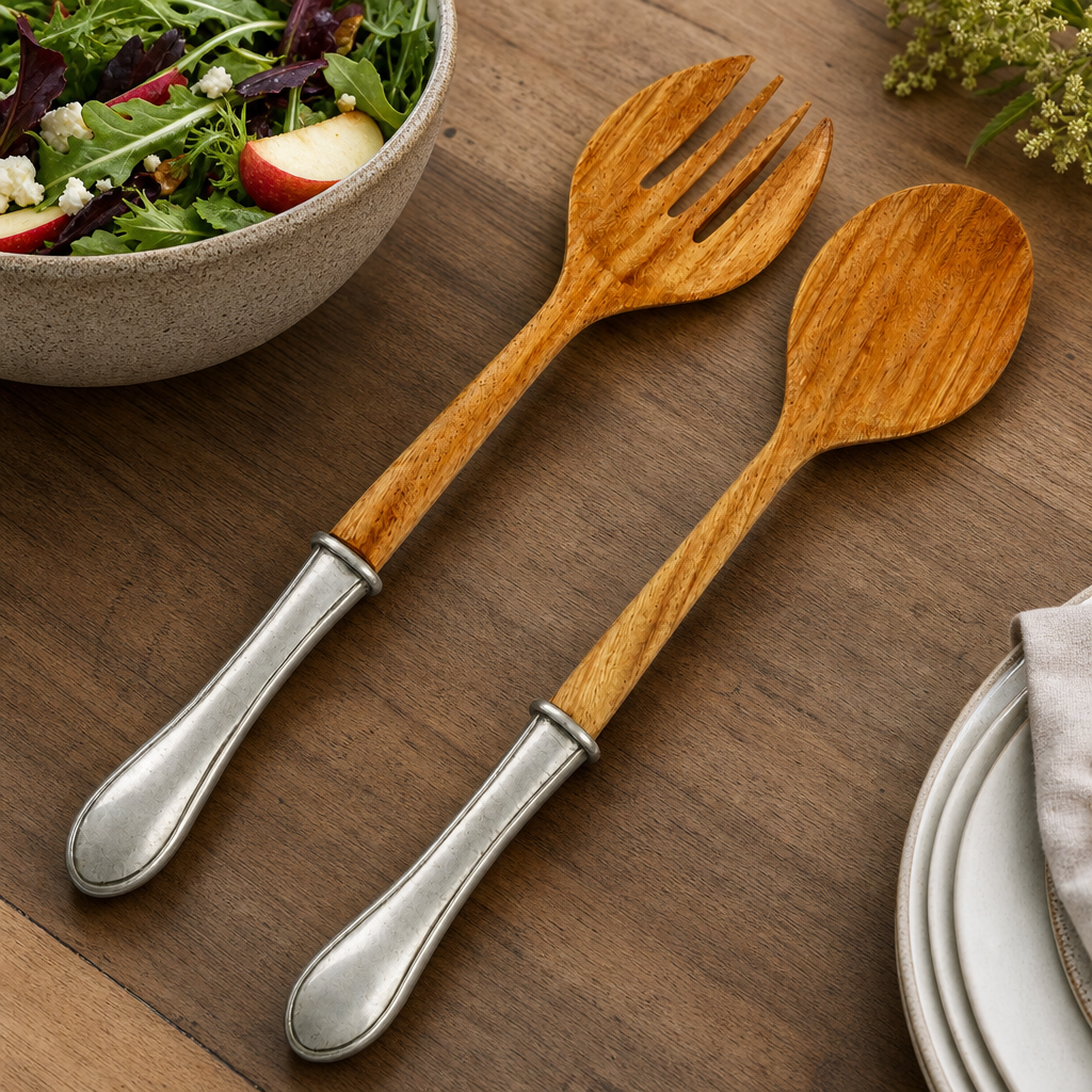 Wales Pewter Handle Salad Server Set 1
