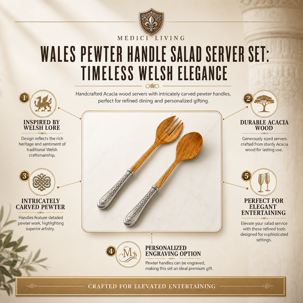 Wales Pewter Handle Salad Server Set 1