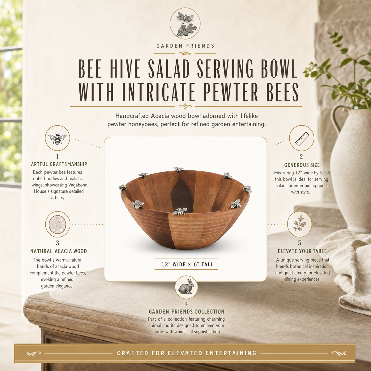 Bee Hive Salad Serving Bowl 7