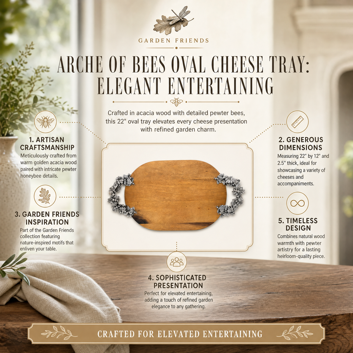 Arche of Bee Oval Cheese Tray 9